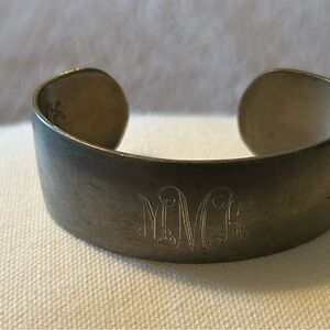 Engraved Silver Cuff Bracelet
